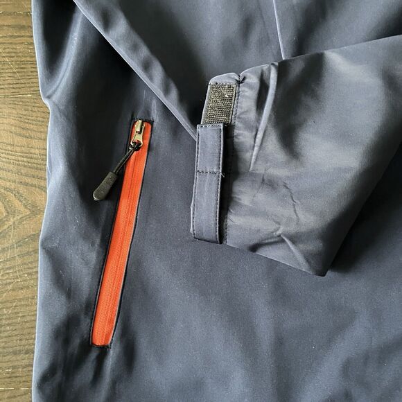 Toast Jacket 2XL Windbreaker Zip Color Block Navy White Orange Embroidered Hoody - Picture 7 of 12